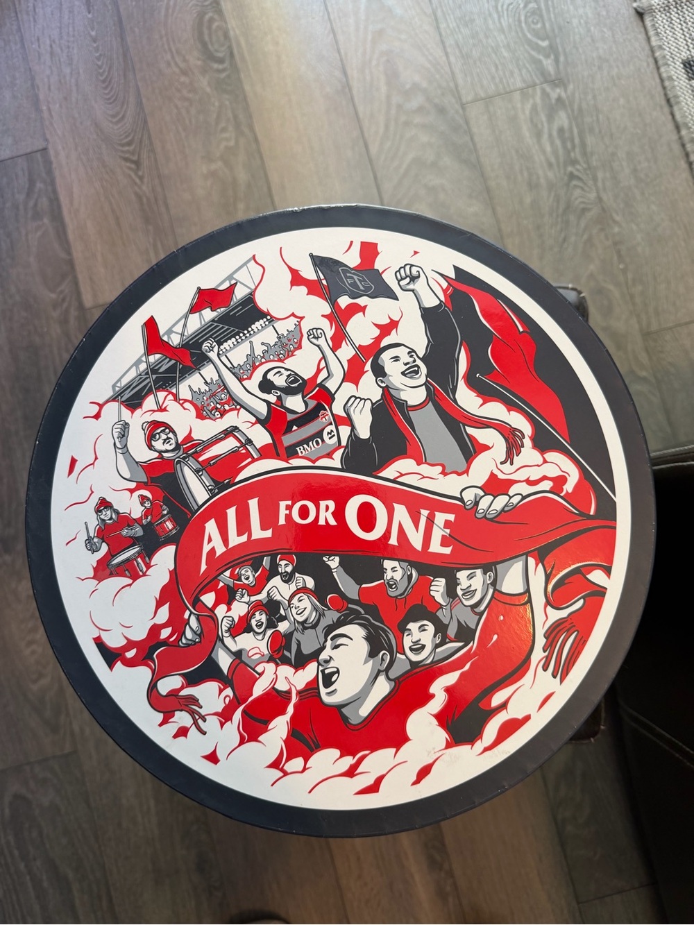 Mls Toronto FC All For One Red and Black Wall Art - Fan Rally Graphic- Round box